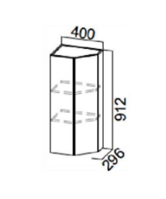Настенный шкаф торцевой закрытый, Прованс, ш400тз/912, белый текстурный в Миассе - изображение
