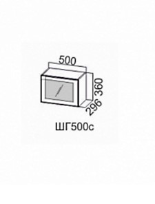 Навесной шкаф Грейвуд, ШГ500c/360, дуб кремовый матовый в Копейске