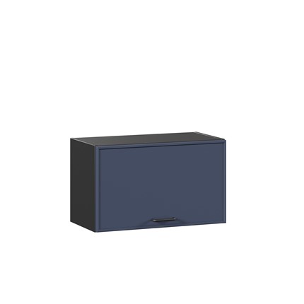 Шкаф навесной горизонтальный 600 Индиго ЛД 298.710.000.161, Чёрный/Тёмно-синий в Челябинске - изображение