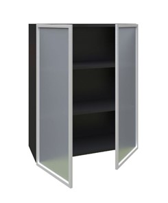 Шкаф кухонный высокий 800, Шервуд, со стеклом ЛД 281.461.000.041, серый/черный в Челябинске - предосмотр 1
