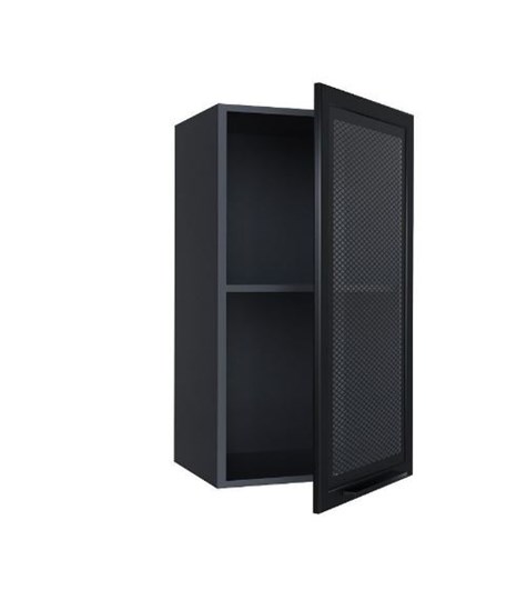 Шкаф на кухню Герда 400 со вставкой 279.320.000.090 (Чёрный/Чёрный) в Магнитогорске - изображение 1