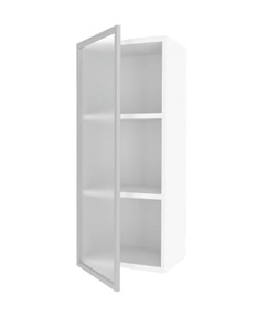 Кухонный высокий шкаф 400 Шервуд, со стеклом левый ЛД 281.421.000.121, белый/серый в Челябинске - предосмотр 1