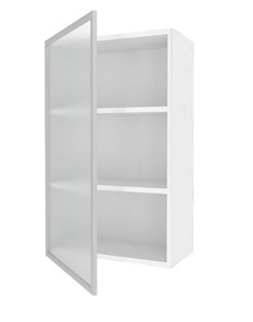 Кухонный шкаф высокий 600, Шервуд, со стеклом левый, ЛД 281.451.000.126, белый/серый в Челябинске - предосмотр 1