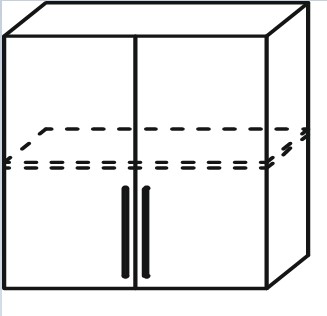 Шкаф на кухню Мыло, настенный двухдверный с полкой 718*800*320, ШН 800 в Миассе - изображение