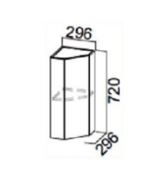 Шкаф настенный торцевой закрытый, Прованс, ш300тз/720, белый текстурный в Миассе - изображение
