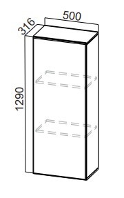 Шкаф-надстройка Стайл, ПН500(720/316), МДФ в Миассе