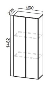 Шкаф-надстройка Стайл, ПН600(912/296), МДФ в Миассе