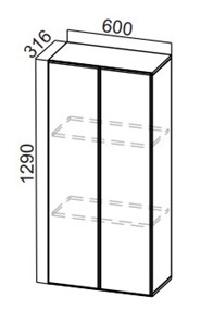 Шкаф-надстройка Стайл, ПН600(720/316), МДФ в Копейске