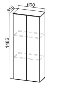 Шкаф-надстройка Стайл, ПН600(912/316), МДФ в Златоусте