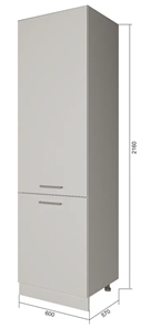 Кухонный шкаф-пенал П7 1, МДФ Графит/Белый в Миассе