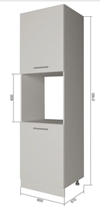 Кухонный шкаф-пенал П7 2, Антрацит/Белый в Копейске