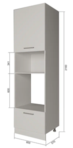 Кухонный шкаф-пенал П7 3, МДФ Графит/Антрацит в Миассе
