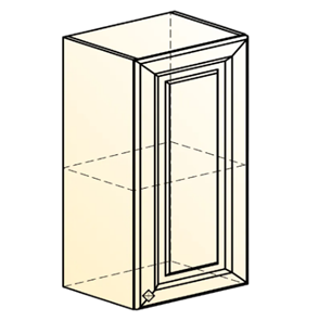 Кухонный навесной шкаф Мишель L400 H720 (1 дв. гл.) эмаль (белый/белый) в Челябинске - предосмотр 1