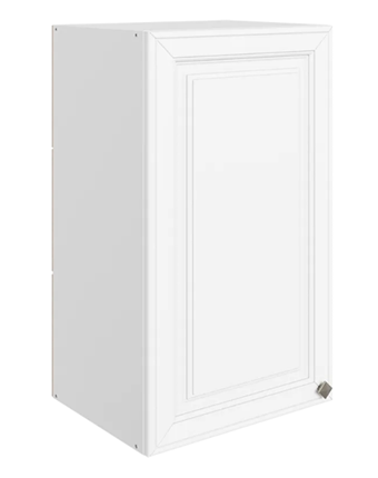 Кухонный навесной шкаф Мишель L400 H720 (1 дв. гл.) эмаль (белый/белый) в Челябинске - изображение