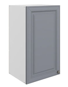 Навесной кухонный шкаф Мишель L400 H720 (1 дв. гл.) эмаль (белый/серый) в Челябинске - предосмотр