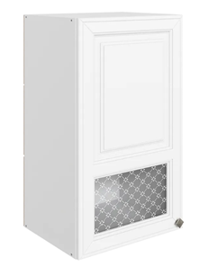 Шкаф навесной Мишель L400 H720 (1 дв. окош.) эмаль (белый/белый) в Миассе
