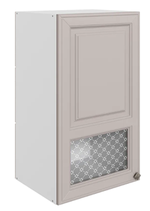 Кухонный шкаф Мишель L400 H720 (1 дв. окош.) эмаль (белый/кофейный) в Челябинске - предосмотр