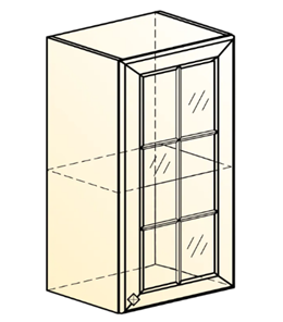 Навесной кухонный шкаф Мишель L400 H720 (1 дв. реш.) эмаль (белый/белый) в Челябинске - предосмотр 1