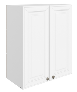 Шкаф навесной Мишель L600 H720 (2 дв. гл.) эмаль (белый/белый) в Челябинске - предосмотр