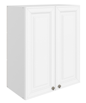 Шкаф навесной Мишель L600 H720 (2 дв. гл.) эмаль (белый/белый) в Челябинске - изображение