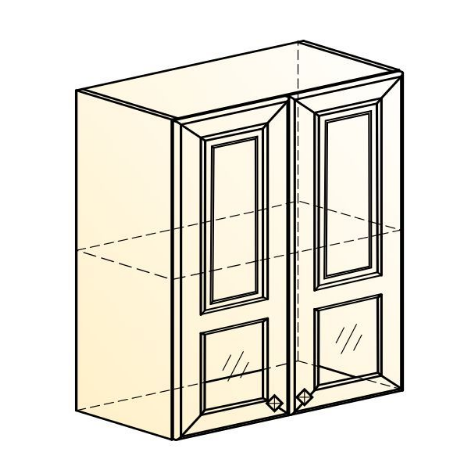 Кухонный шкаф Мишель L600 H720 (2 дв. окош.) эмаль (белый/белый) в Челябинске - изображение 1