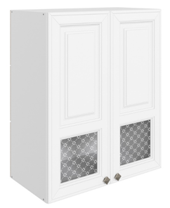Кухонный шкаф Мишель L600 H720 (2 дв. окош.) эмаль (белый/белый) в Челябинске - предосмотр