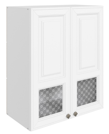 Кухонный шкаф Мишель L600 H720 (2 дв. окош.) эмаль (белый/белый) в Челябинске - изображение