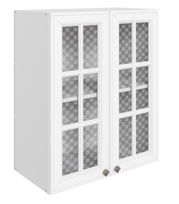 Шкаф настенный Мишель L600 H720 (2 дв. реш.) эмаль (белый/белый) в Магнитогорске