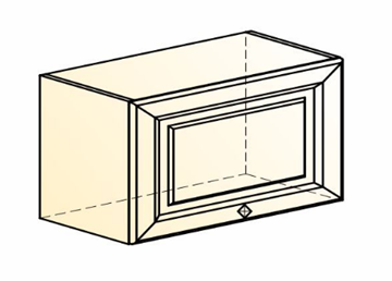 Шкаф навесной Мишель L600 Н360 (1 дв. гл.) эмаль (белый/белый) в Челябинске - предосмотр 1