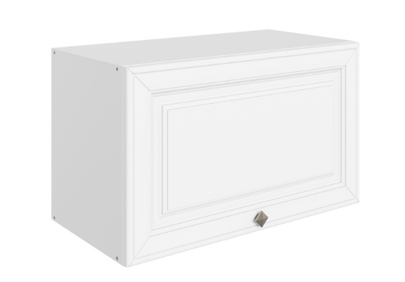 Шкаф навесной Мишель L600 Н360 (1 дв. гл.) эмаль (белый/белый) в Челябинске - изображение