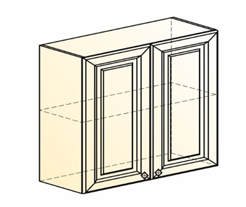 Настенный шкаф Мишель L800 H720 (2 дв. гл.) эмаль (белый/белый) в Челябинске - предосмотр 1