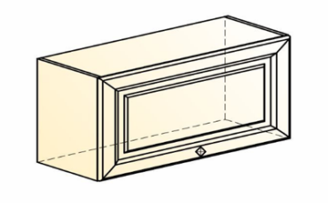 Шкаф навесной Мишель L800 Н360 (1 дв. гл.) эмаль (белый/белый) в Челябинске - предосмотр 1