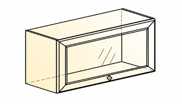 Шкаф навесной Мишель L800 Н360 (1 дв. рам.) эмаль (белый/белый) в Челябинске - предосмотр 1