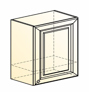 Навесной шкаф Мишель под вытяжку L600 H566 (1 дв. гл.) эмаль (белый/кофейный) в Миассе - предосмотр 1