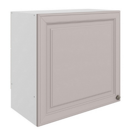 Навесной шкаф Мишель под вытяжку L600 H566 (1 дв. гл.) эмаль (белый/кофейный) в Миассе - изображение