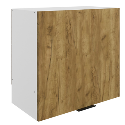Кухонный шкаф Стоун L600 Н566 (1 дв. гл.) (белый/акация светлая) в Миассе - изображение