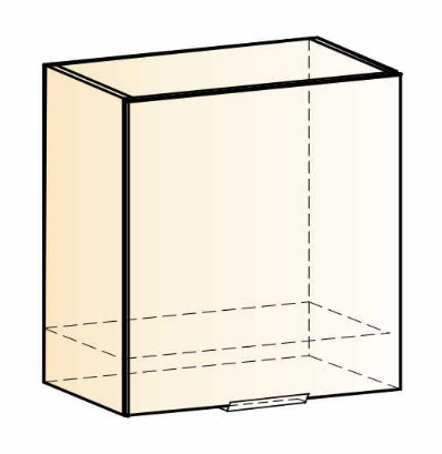 Кухонный шкаф Стоун L600 Н566 (1 дв. гл.) (белый/палисандр) в Магнитогорске - изображение 1