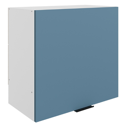 Шкаф на кухню Стоун L600 Н566 (1 дв. гл.) (белый/изумруд софттач) в Миассе - изображение