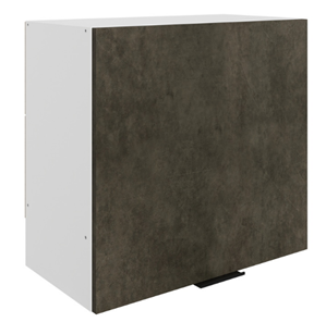 Шкаф навесной под вытяжку Стоун L600 Н566 (1 дв. гл.) (белый/камень темно-серый) в Миассе