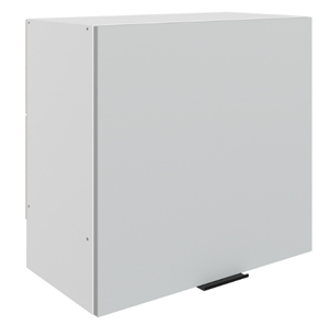 Шкаф навесной Стоун L600 Н566 (1 дв. гл.) (белый/лайт грей софттач) в Златоусте