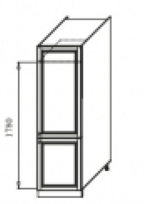 Кухонный шкаф-пенал Верона хозяйственный 600 мм  (под холодильник) с отк.дв 2140*600*580 В-4мм, глянец/софт в Миассе