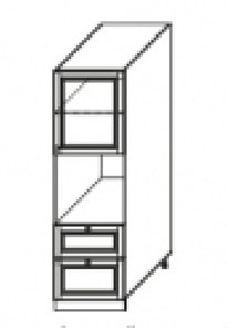 Кухонный шкаф-пенал Верона хозяйственный В-5 2340*600*580мм, глянец/софт в Миассе