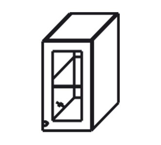 Кухонный шкаф Верона настенный однодверный с полкой со вставкой из стекла 718*300*320 мм, глянец/софт в Миассе