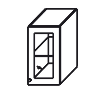 Кухонный шкаф Верона настенный однодверный с полкой со вставкой из стекла 718*450*320 мм, глянец/софт в Челябинске - изображение