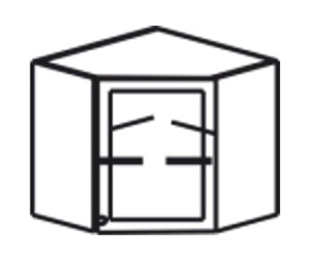 Кухонный шкаф Верона настенный угловой 718*600*600*320 мм без стекла (глухой), глянец/софт в Челябинске