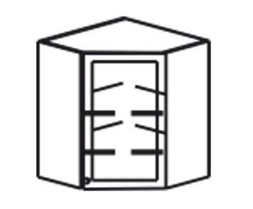 Кухонный шкаф Верона настенный угловой 918*600*600*320 мм без стекла (глухой), глянец/софт в Миассе