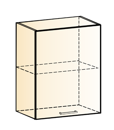 Настенный шкаф Яна L600 Н720 (1 дв. гл.) в Миассе - изображение