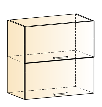 Шкаф навесной Яна L800 Н720 (2 дв. гл. гориз) в Копейске - изображение