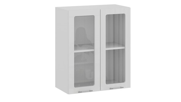 Кухонный навесной шкаф Весна 1В6С (Белый/Белый глянец) в Миассе - изображение
