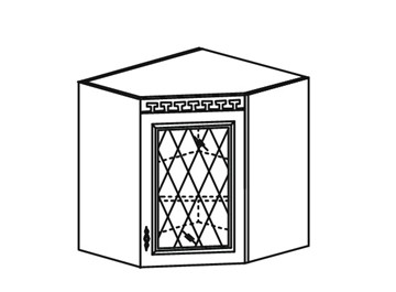 Шкаф кухонный Веста настенный угловой со вставкой из стекла 718*600*600 мм в Копейске